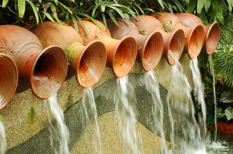 Garden Water Feature made with Clay Jars