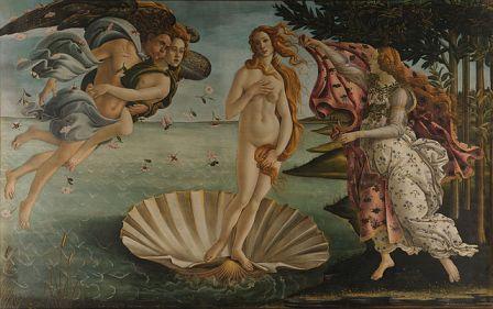 Sandro Botticelli painting demonstrating approximate symmetry