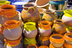 Brilliantly Colored Garden Pottery