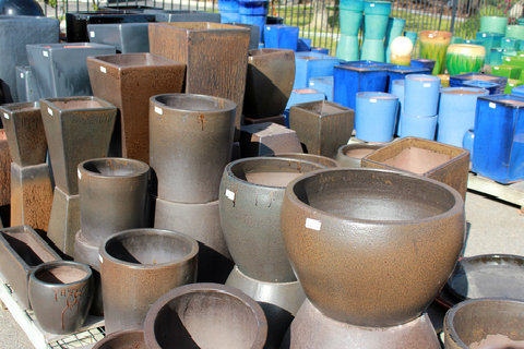 Modern Brown and Blue Glazed pottery